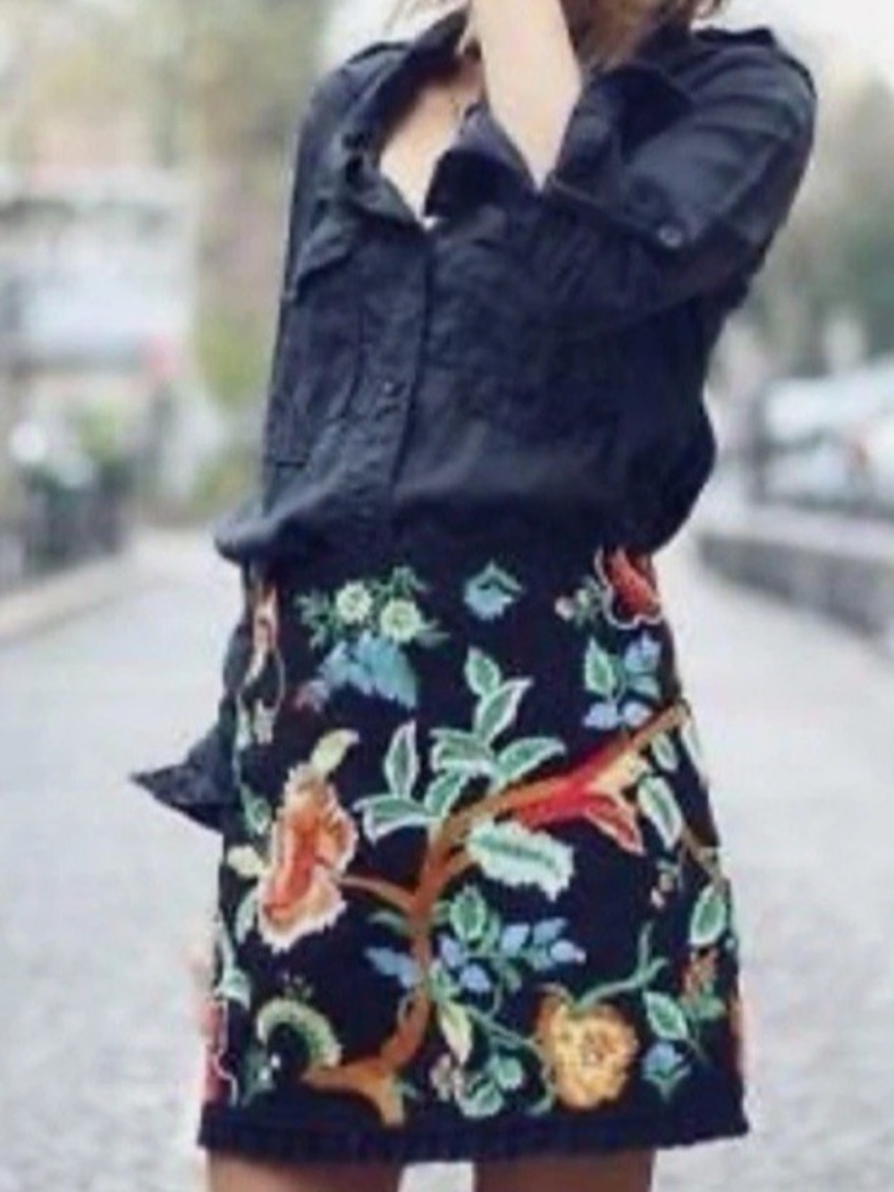 Zara Women Embroidered Mini Skirt XS EUC Looks Like Farm